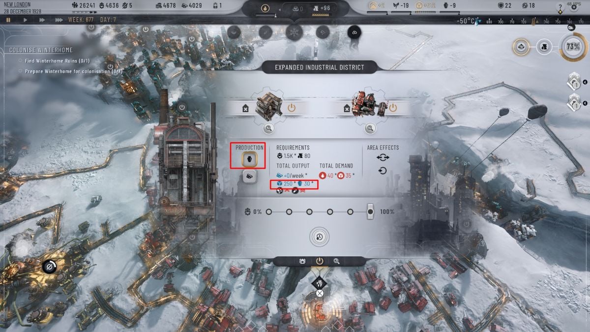 changement de production de biens - Frostpunk 2