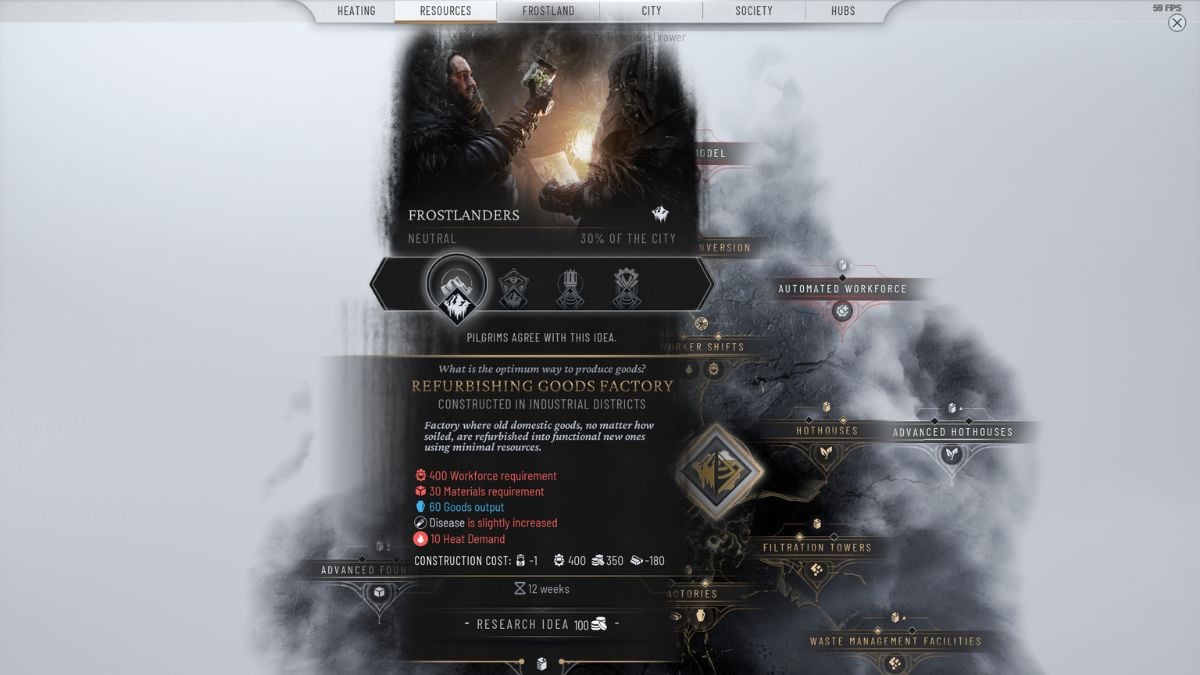 Rénovation d'une usine de produits - Frostpunk 2