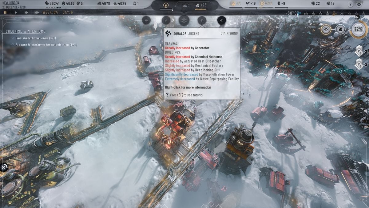 Frostpunk 2 - Effet de statut de misère