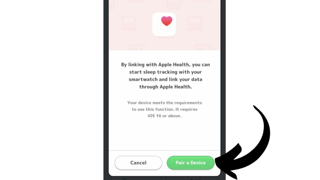 Couplage d'Apple Health avec l'écran de confirmation du sommeil de Pokémon