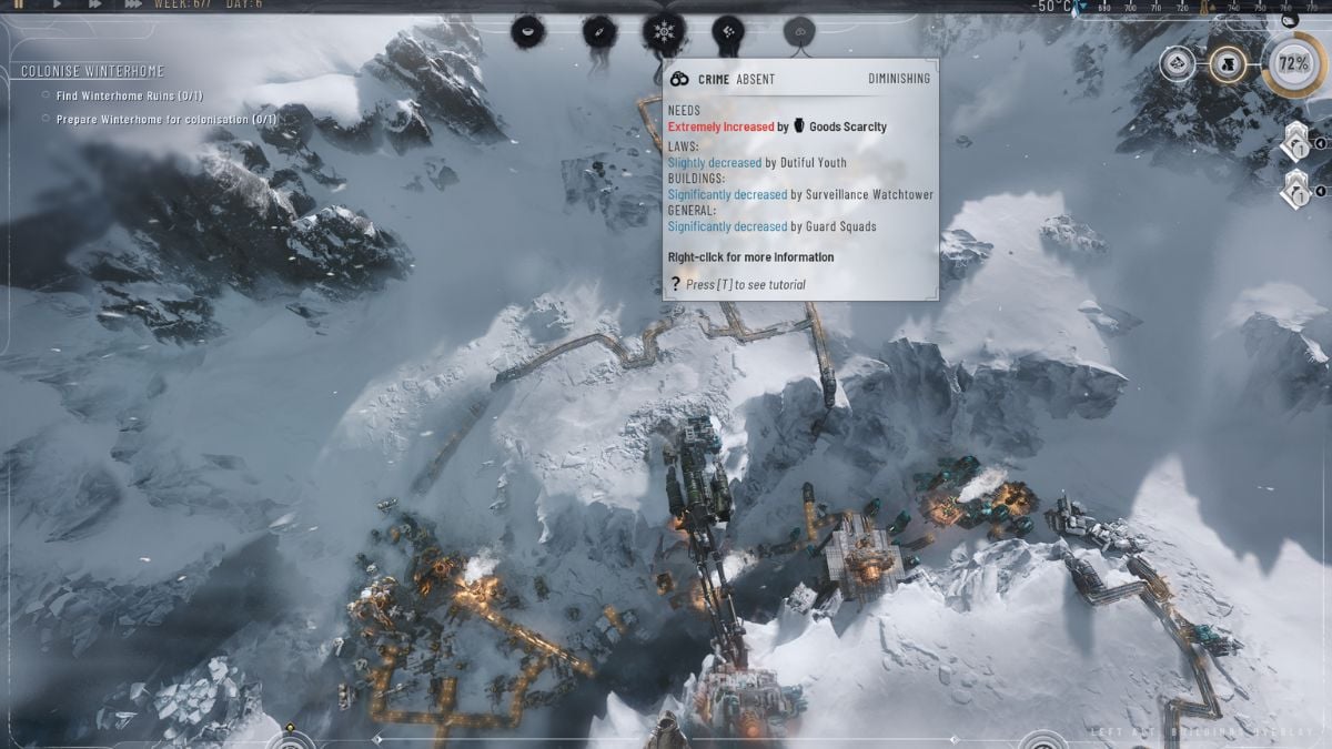 Augmentation des statistiques de criminalité - Frostpunk 2