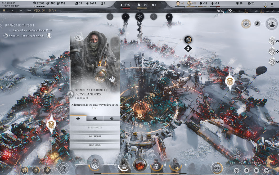 Mise en œuvre d'initiatives communautaires dans Frostpunk 2