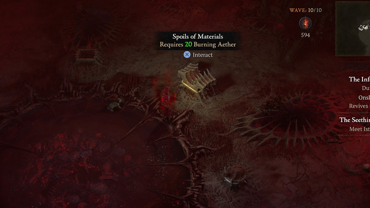 Coffres de butin de matériaux dans les Hordes infernales dans Diablo 4.