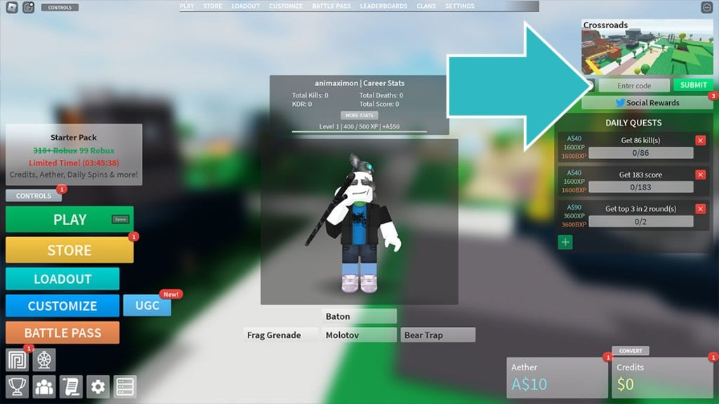 Liste de codes Roblox Combat Warriors de septembre 2024