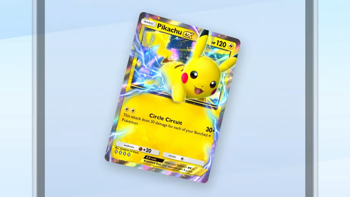 la carte pikachu ex dans la poche pokemon tcg