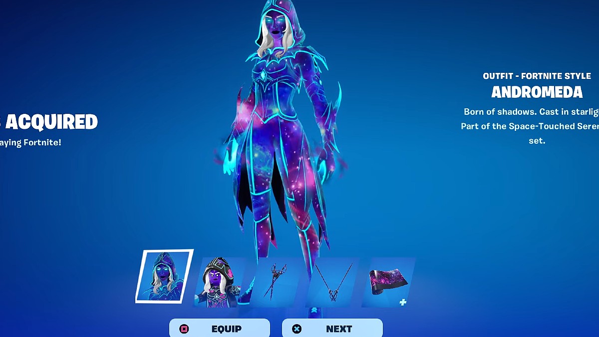 Pack Andromède dans Fortnite.