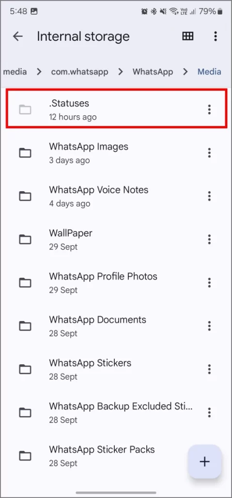 Afficher l'état de WhatsApp dans le gestionnaire de fichiers
