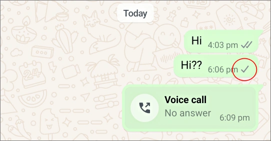 Coche unique sur le message WhatsApp