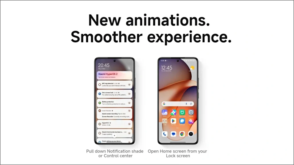 Nouvelles animations sur HyperOS 2.0