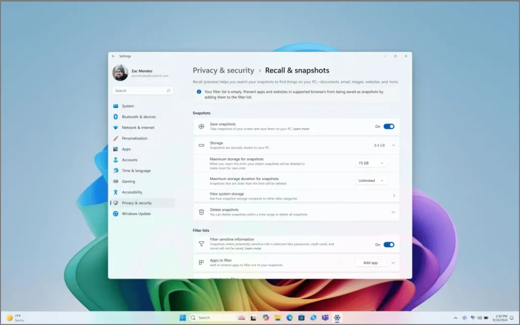1732433046 885 Microsoft lance enfin Recall AI avec des contrôles de confidentialité améliorés.webp