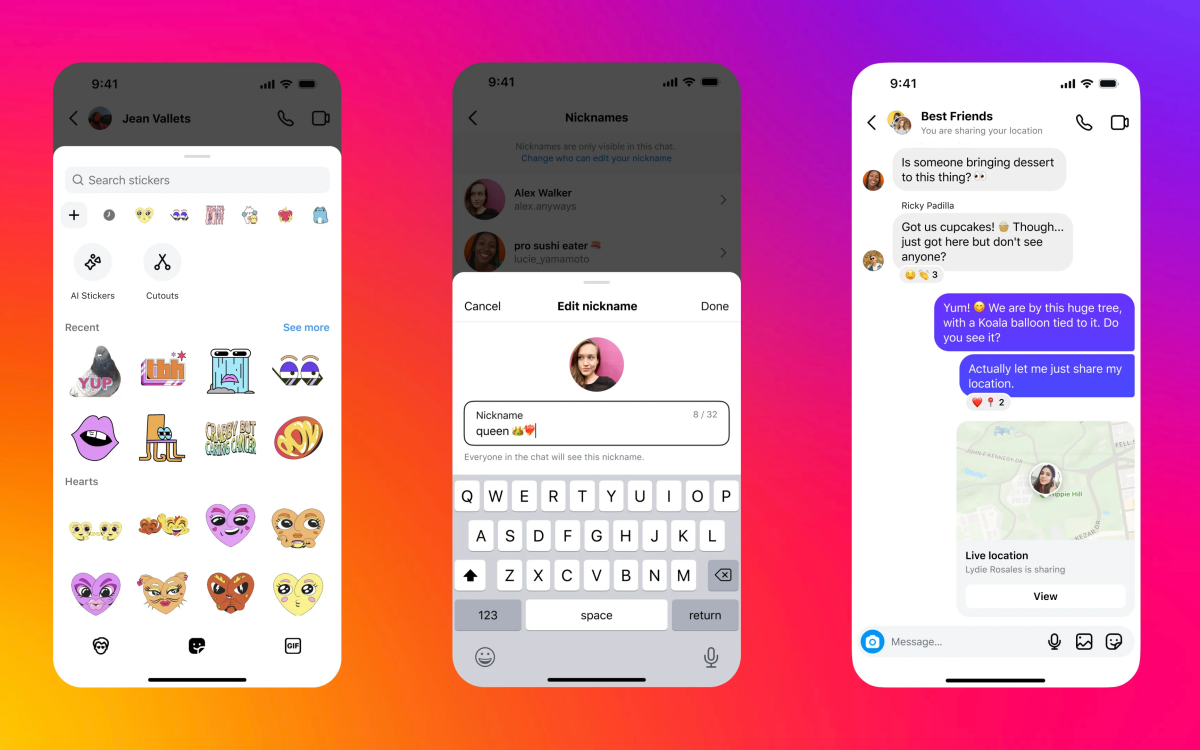 1732615210 Instagram Adds Live Location Sharing Nicknames and Stickers to DMs.webp