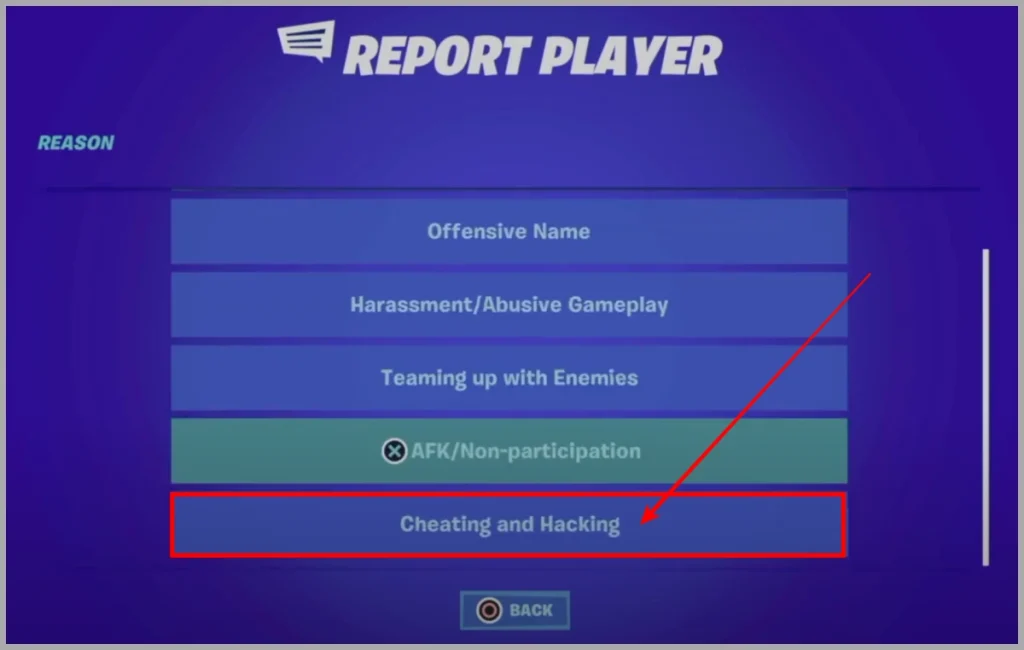 Comment signaler les tricheurs dans Fortnite Competitive