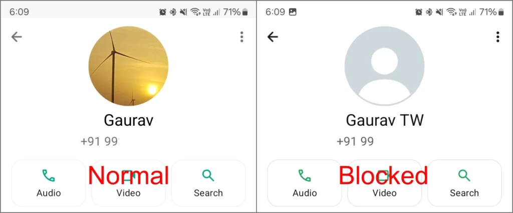 La photo de profil disparaît lorsque quelqu'un vous bloque sur WhatsApp