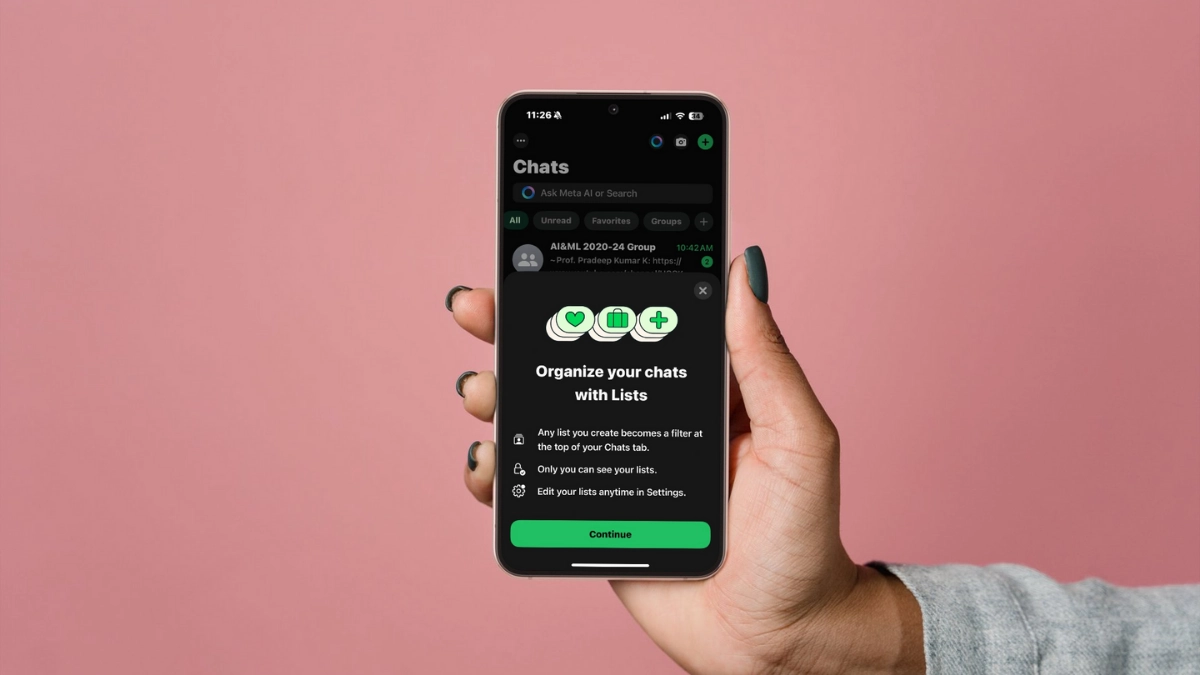 Whatsapp vous permet désormais de trier vos discussions à l'aide de listes personnalisées.webp