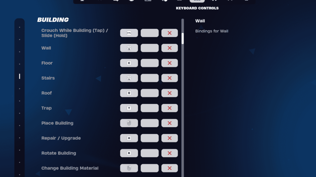 Fortnite meilleurs raccourcis clavier de construction