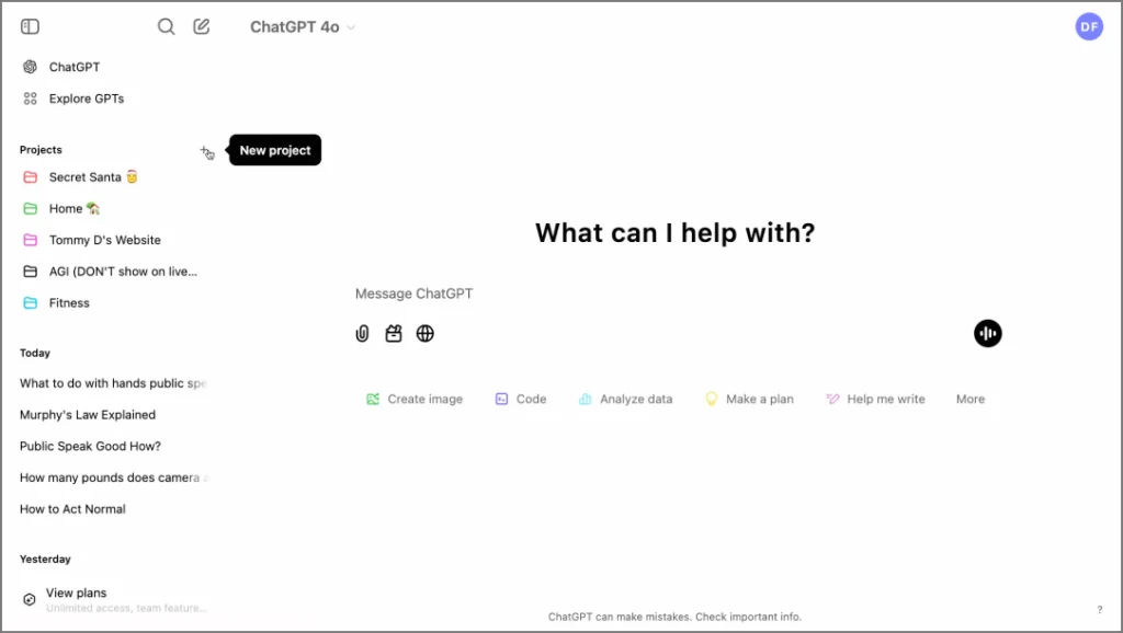 1734123605 638 Vous pouvez désormais organiser des conversations dans ChatGPT avec des projets en gros.webp