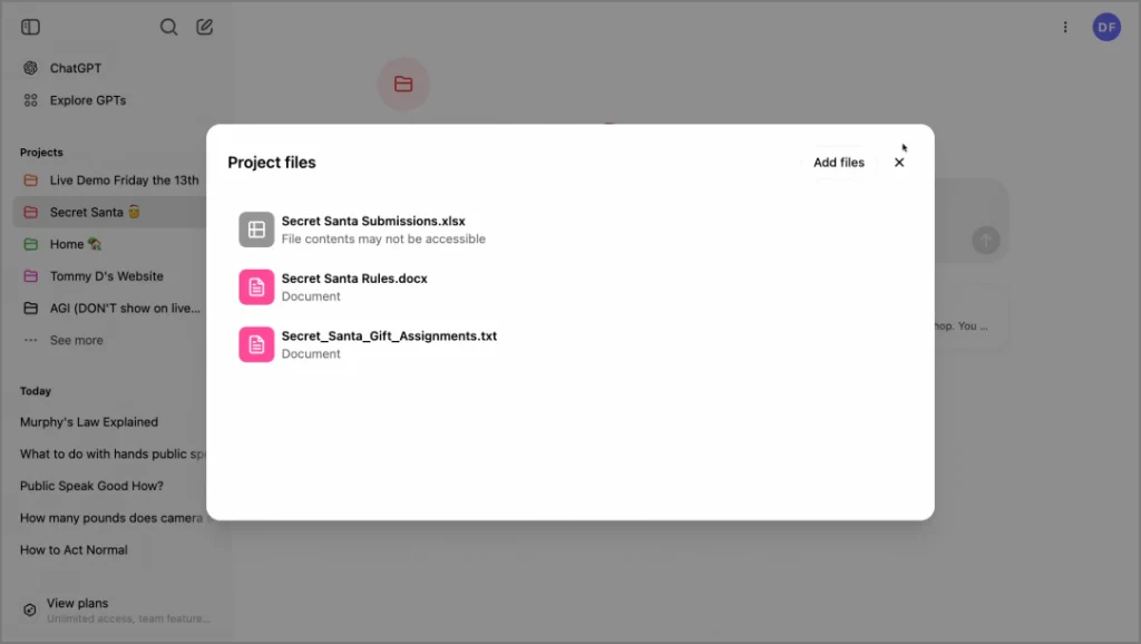 1734123606 518 Vous pouvez désormais organiser des conversations dans ChatGPT avec des projets en gros.webp