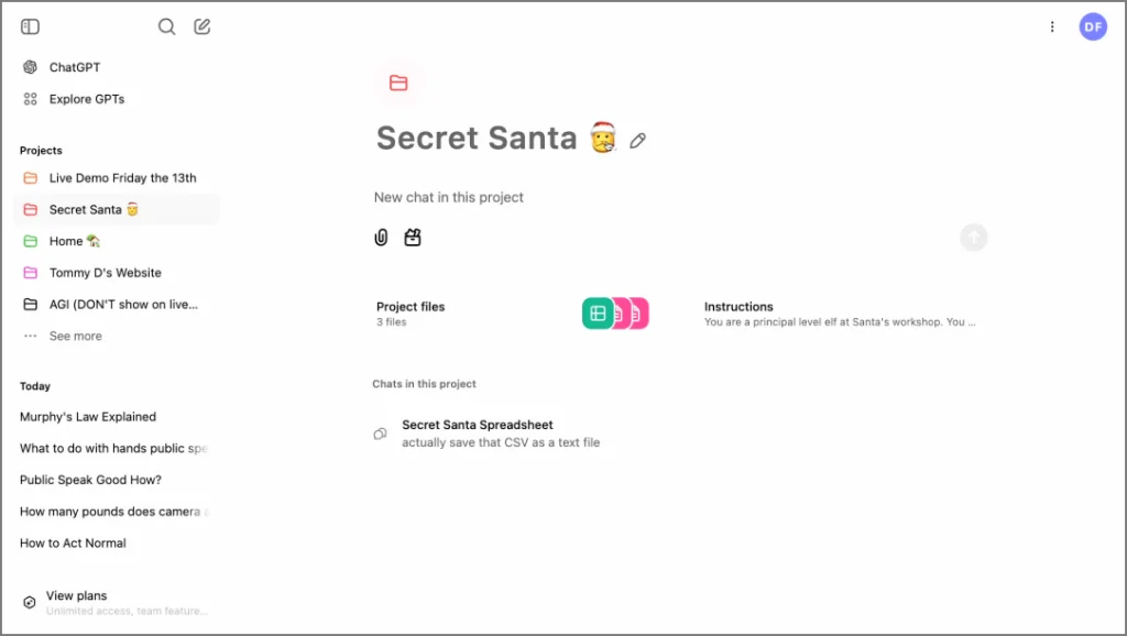1734123606 654 Vous pouvez désormais organiser des conversations dans ChatGPT avec des projets en gros.webp