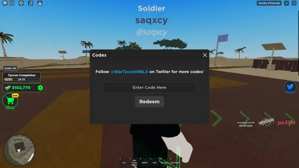 Codes Roblox War Tycoon
