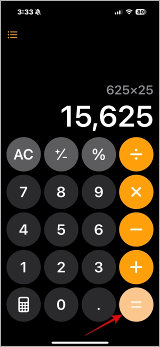 Répétez les calculs sur iOS 18.3