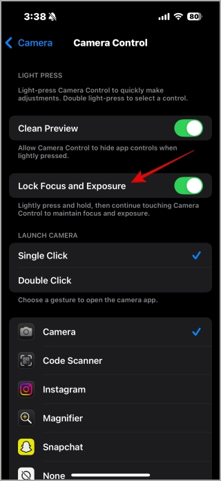 Caractéristiques de contrôle de la caméra sur iOS 18.3