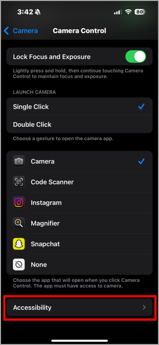 Caractéristiques de contrôle de la caméra sur iOS 18.3