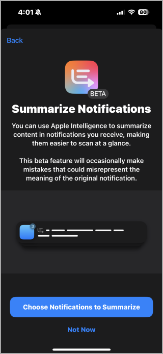 Résumé des notifications Améliorations sur iOS 18.3