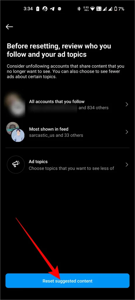 1739527685 93 Comment réinitialiser les recommandations Instagram et obtenir un nouveau flux.