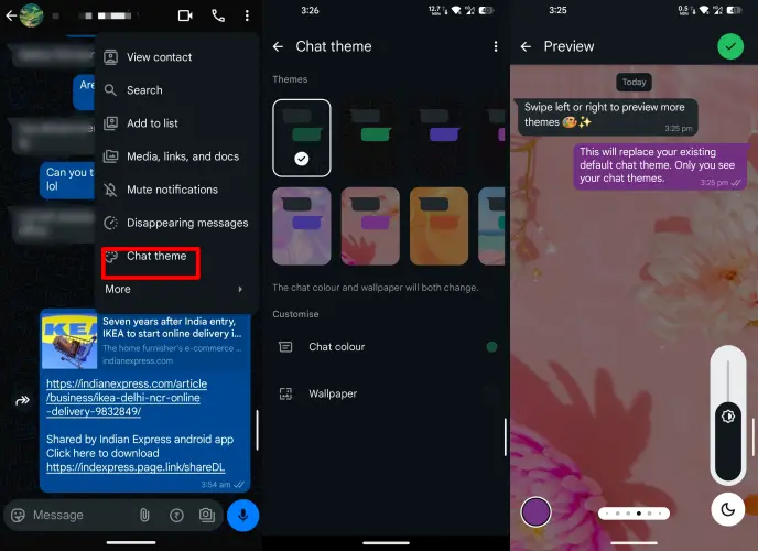 Comment définir le thème spécifique du chat sur WhatsApp