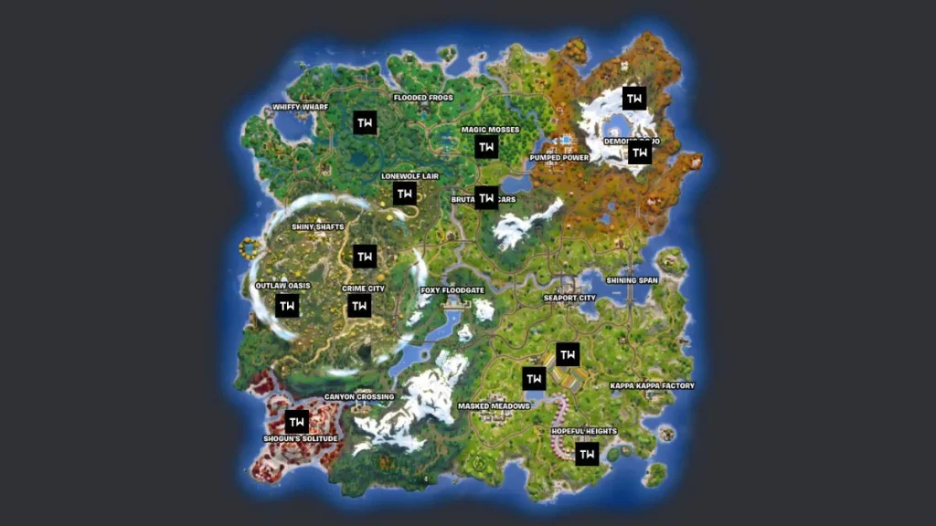 Emplacements des PNJ dans Fortnite Chapitre 6 Saison 2 Lawless