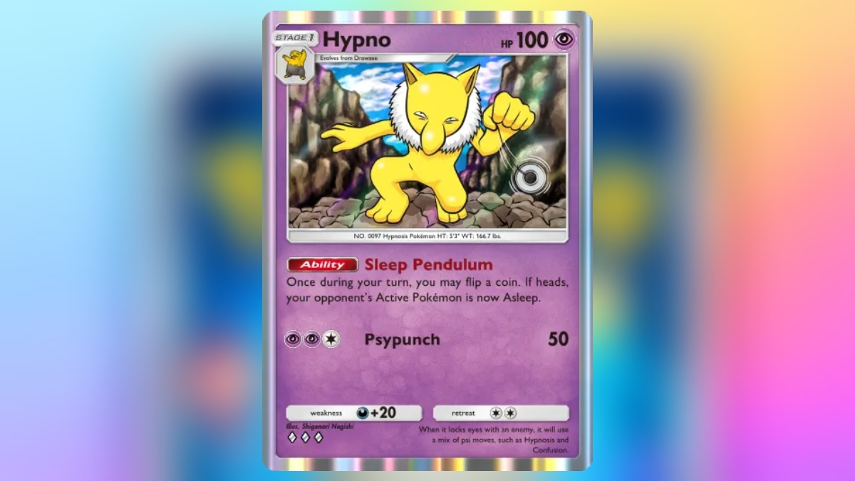 Hypno de Pokemon TCG Pocket, la meilleure carte qui peut infliger le statut de sommeil