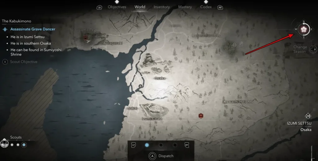 Comment changer les saisons Assassins Creed Shadows 
