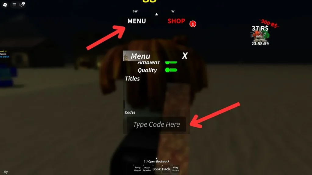 Échangez les codes de détecteurs du désert Roblox