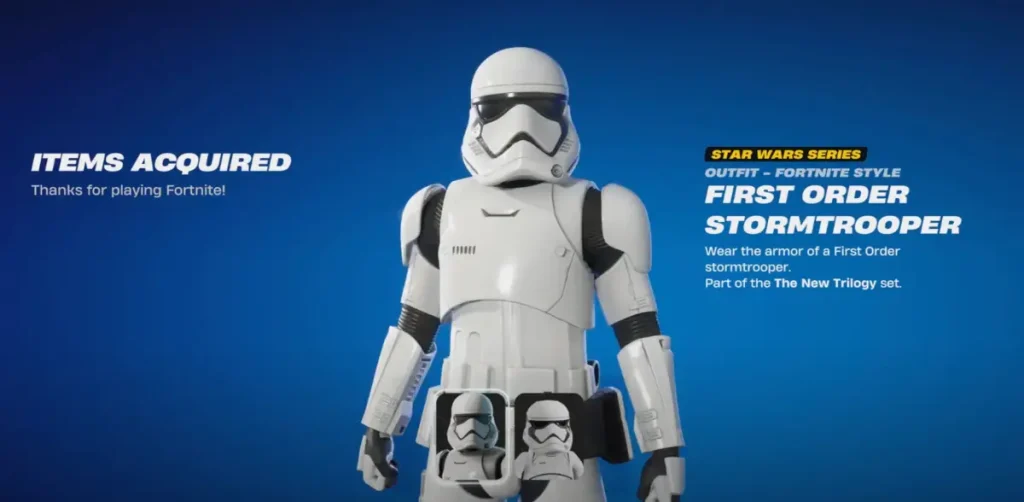 Fortnite de la peau Stormtrooper de première commande