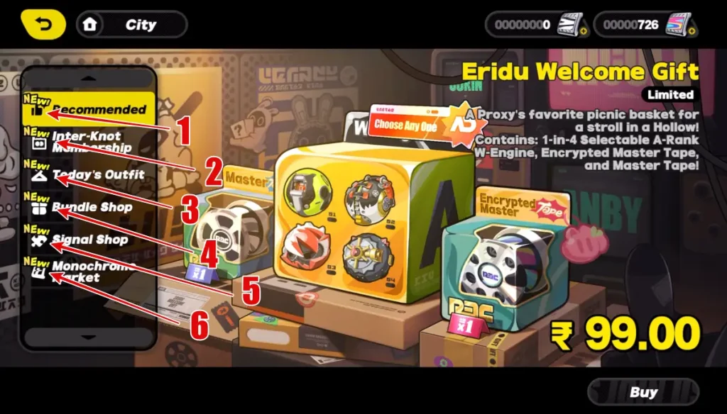 Zenless Zone Zero Icons and Symbols Meaning in Store Screen