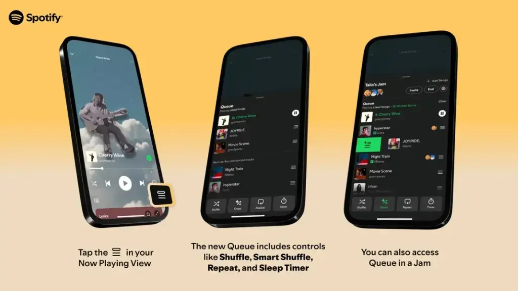 Bouton de file d'attente Spotify