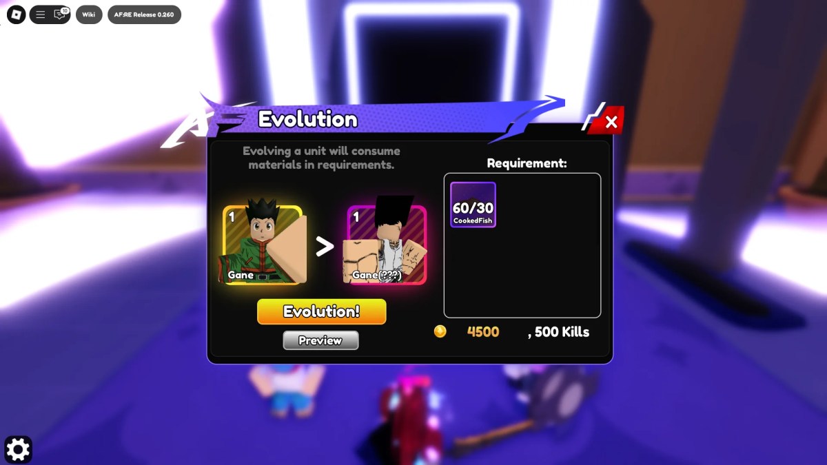 Un joueur évoluant parti à Gone (???) dans l'anime fantasy: re Roblox Experience.