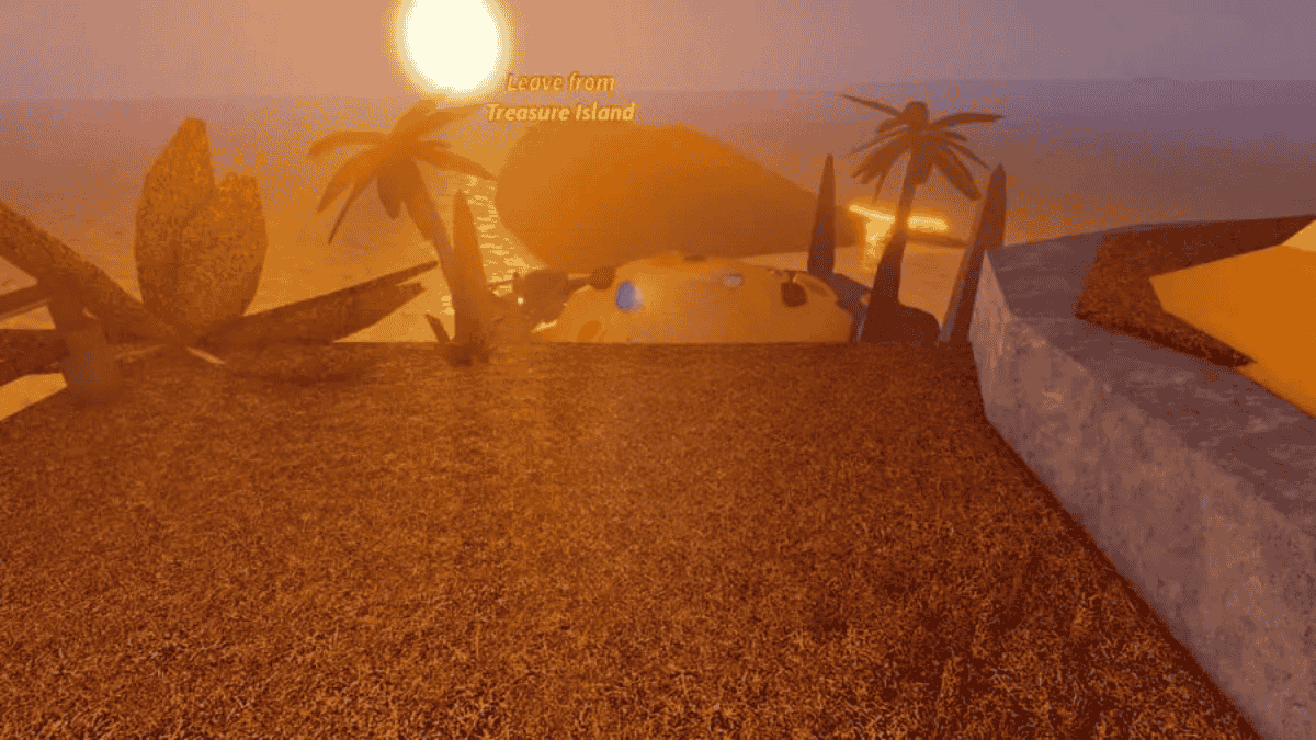 La sortie de l'île Treasure, située à l'intérieur de la même baleine dorée de l'entrée.