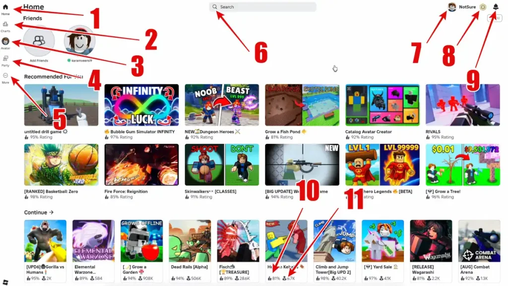 Toutes les icônes et symboles Roblox signifiant dans le menu principal