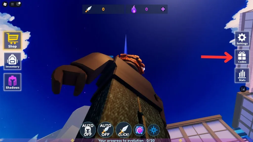 Échangez les codes d'évolution de Roblox Anime Arise