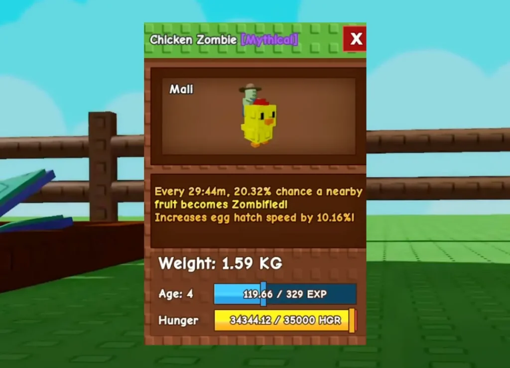 Chicken Zombie Grow a Garden Roblox