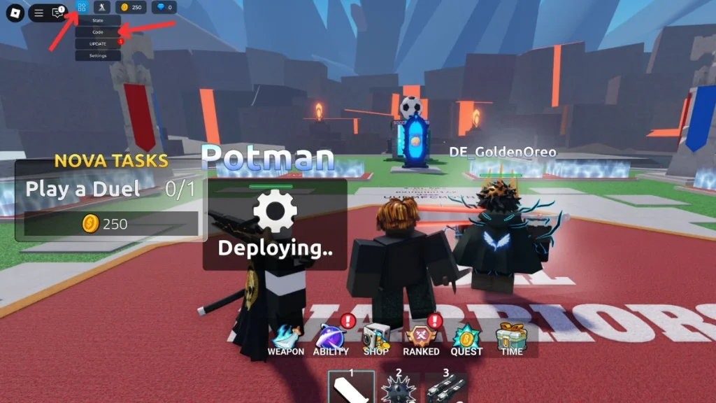 Échangez les codes Roblox Duel Warriors