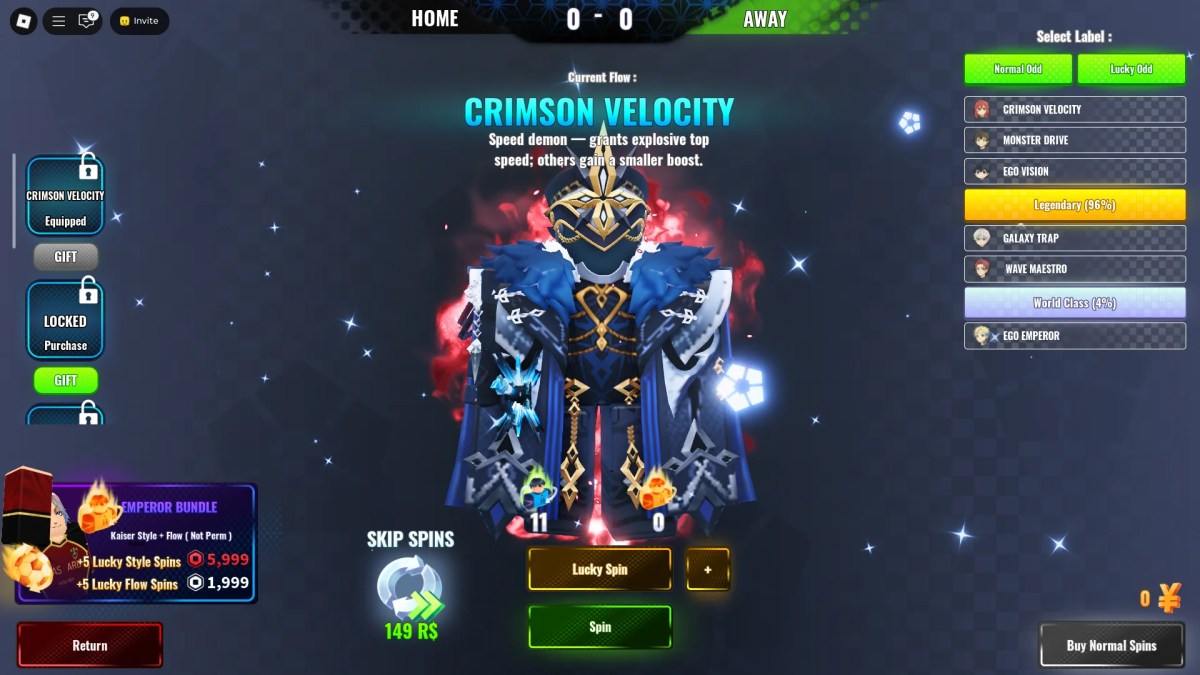 Preivew du menu Styles dans un match revanche égoïste où l'on peut relancer leur style.