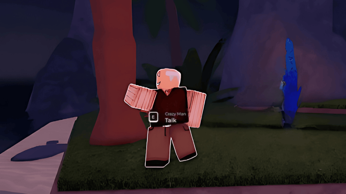 The Crazy Man NPC de la nouvelle mise à jour du trésor dans l'expérience Fisch Roblox